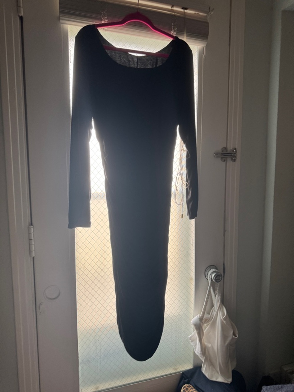 Black Long Sleeve Bodycon Dress - Women's Elegant Scoop Neck